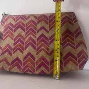 Neiman Marcus Fashioned for Change Chevron Jute Cosmetic Bag